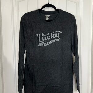 Lucky Brand Men's Charcoal Long Sleeve Tee